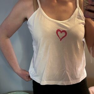 White Heart y2k cami Tank Top